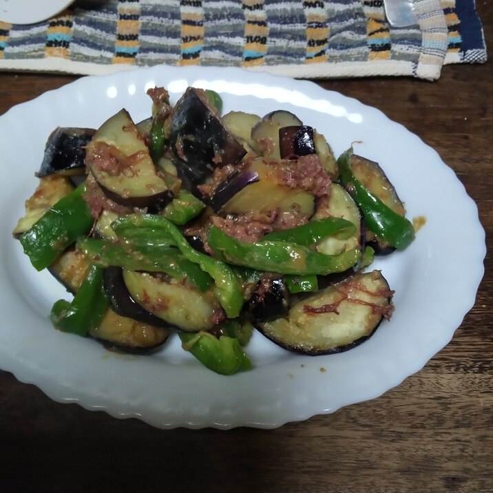 なすとピーマンの味噌炒め